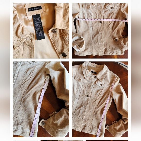 2 pc For Joseph Suede Jacket & XX3 Sheer Strawberry Top BUNDLE 2 PIECE both sz S - Picture 15 of 17